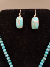Load image into Gallery viewer, TURQUOISE SQUARE PENDANT ON 6MM BEADS - KINGMAN