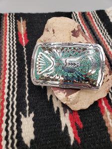 TURQUOISE CHIP INLAY BELT BUCKLE - GIBSON GENE