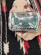 Load image into Gallery viewer, TURQUOISE CHIP INLAY BELT BUCKLE - GIBSON GENE
