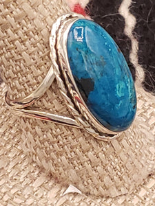 CHRYSOCOLLA RING -SIZE 11 - OVAL SHAPED