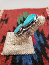 Load image into Gallery viewer, 2 -STONE TURQUOISE RING - SIZE 7
