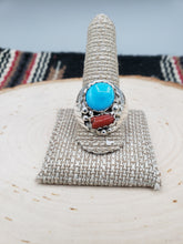 Load image into Gallery viewer, TURQUOISE &amp; CORAL RING - SIZE 12 - ANNIE SPENCER
