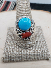 Load image into Gallery viewer, TURQUOISE &amp; CORAL RING - SIZE 12 - ANNIE SPENCER
