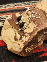 Load image into Gallery viewer, ONYX TEARDROP EARRINGS
