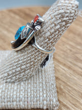 Load image into Gallery viewer, TURQUOISE  &amp; CORAL RING - SIZE 6.75
