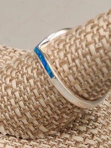 BLUE OR WHITE OPAL INLAY RING