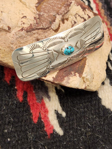 TURQUOISE STERLING SILVER HAIR BARRETTE - SALLY ARVISO