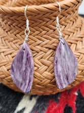 Load image into Gallery viewer, CHAROITE EARRINGS - GEOMETRIC