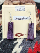 Load image into Gallery viewer, CHAROITE EARRINGS
