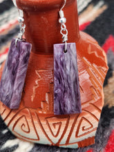 Load image into Gallery viewer, CHAROITE EARRINGS