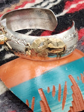 Load image into Gallery viewer, TURQUOISE BUFFALO STERLING/12KGF BRACELET- GENEVIEVE JONES
