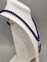 Load image into Gallery viewer, LAPIS PENDANT ON 6MM BEADS - OVAL