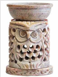 OWL AROMA LAMP - SOAPSTONE