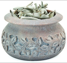 Load image into Gallery viewer, FLORAL CARVED SMUDGE POT