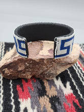 Load image into Gallery viewer, BEADED CUFF BRACELET - BLUE/WHITE- DWIGHT NATHANIEL
