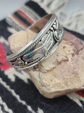 Load image into Gallery viewer, STERLING SILVER FEATHER CUFF BRACELET - JUSTIN MORRIS
