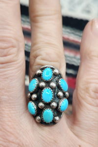 TURQUOISE RING 7 STONES - J. ROYBAl