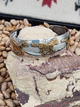 Load image into Gallery viewer, RUNNING HORSE STORYTELLER CUFF BRACELET - 12KGF - THOMAS CARUSETTA
