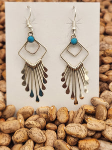 TURQUOISE PADDLE STYLE EARRINGS - DELMAR ARMSTRONG