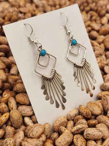 TURQUOISE PADDLE STYLE EARRINGS - DELMAR ARMSTRONG