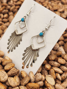 TURQUOISE PADDLE STYLE EARRINGS - DELMAR ARMSTRONG