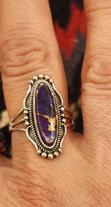 PURPLE COPPER TURQUOISE RING - 2 Sizes