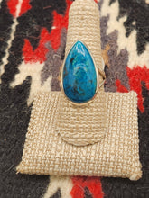 Load image into Gallery viewer, CHRYSOCOLLA RING - SIZE 8.5 - TEARDROP SHAPED

