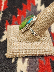 GREEN COPPER TURQUOISE RING - SIZE 11