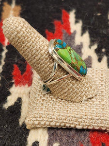 GREEN COPPER TURQUOISE RING - SIZE 8.5