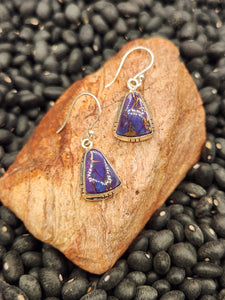 PURPLE COPPER TURQUOISE EARRINGS