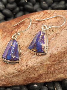 PURPLE COPPER TURQUOISE EARRINGS