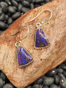 PURPLE COPPER TURQUOISE EARRINGS