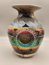 Load image into Gallery viewer, COLORED HORSEHAIR POTTERY VASE - CAROL BENALLY
