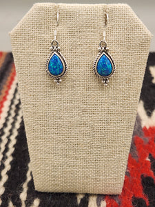 BLUE OPAL TEARDROP EARRINGS