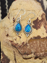 Load image into Gallery viewer, BLUE OPAL TEARDROP EARRINGS
