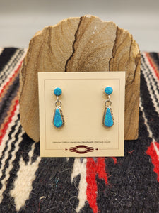 BLUE OPAL ZUNI EARRINGS - CLIFTON CHEAMA