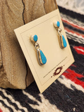 Load image into Gallery viewer, BLUE OPAL ZUNI EARRINGS - CLIFTON CHEAMA
