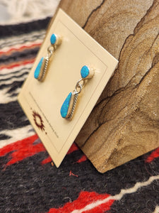 BLUE OPAL ZUNI EARRINGS - CLIFTON CHEAMA