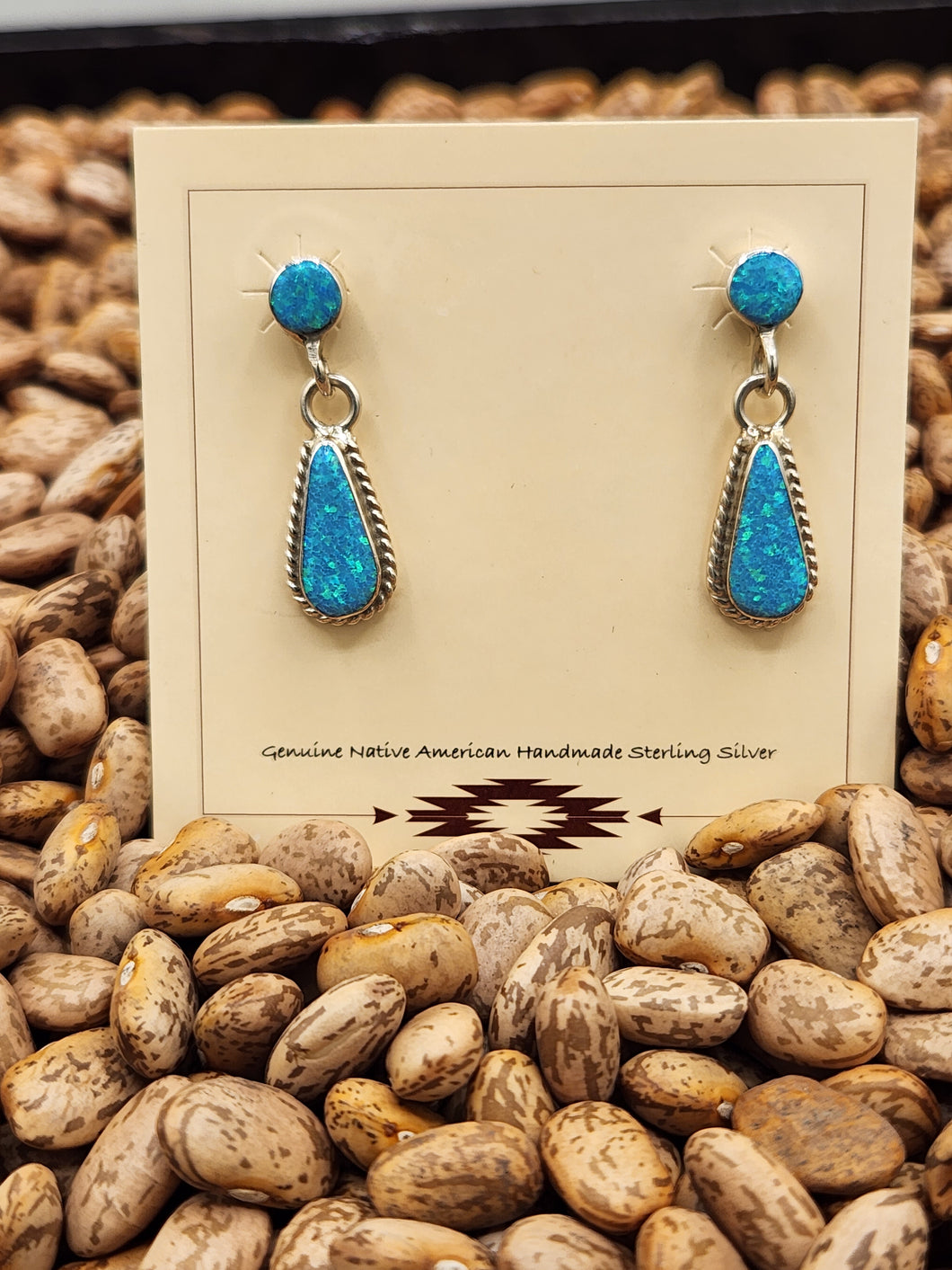 BLUE OPAL ZUNI EARRINGS - CLIFTON CHEAMA