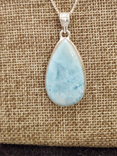 Load image into Gallery viewer, LARIMAR TEARDROP NECKLACE &amp; EARRING SET
