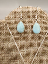 Load image into Gallery viewer, LARIMAR TEARDROP NECKLACE &amp; EARRING SET
