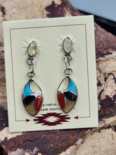 Load image into Gallery viewer, MULTI STONE ZUNI INLAY EARRINGS - FRANCIS LEEKYA
