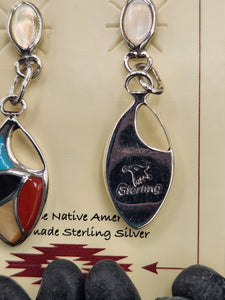 MULTI STONE ZUNI INLAY EARRINGS - FRANCIS LEEKYA