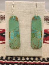 Load image into Gallery viewer, GREEN TURQUOISE PADDLE STYLE EARRINGS
