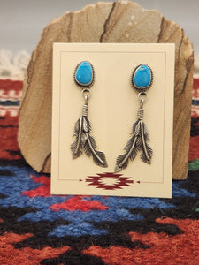 TURQUOISE POST STYLE EARRINGS - SLEEPING BEAUTY- SHARON McCARTHY