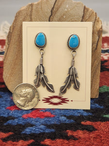 TURQUOISE POST STYLE EARRINGS - SLEEPING BEAUTY- SHARON McCARTHY