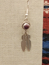 Load image into Gallery viewer, PURPLE SPINY OYSTER FEATHER EARRINGS  - SHARON MCCARTHY
