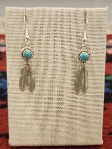 TURQUOISE 2 FEATHER EARRINGS  - SHARON MCCARTHY