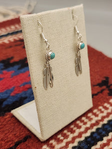 TURQUOISE 2 FEATHER EARRINGS  - SHARON MCCARTHY