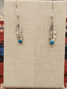 TURQUOISE FEATHER EARRINGS  - LOUISE JOE